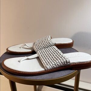 Elie Tahari White Leather Sandals